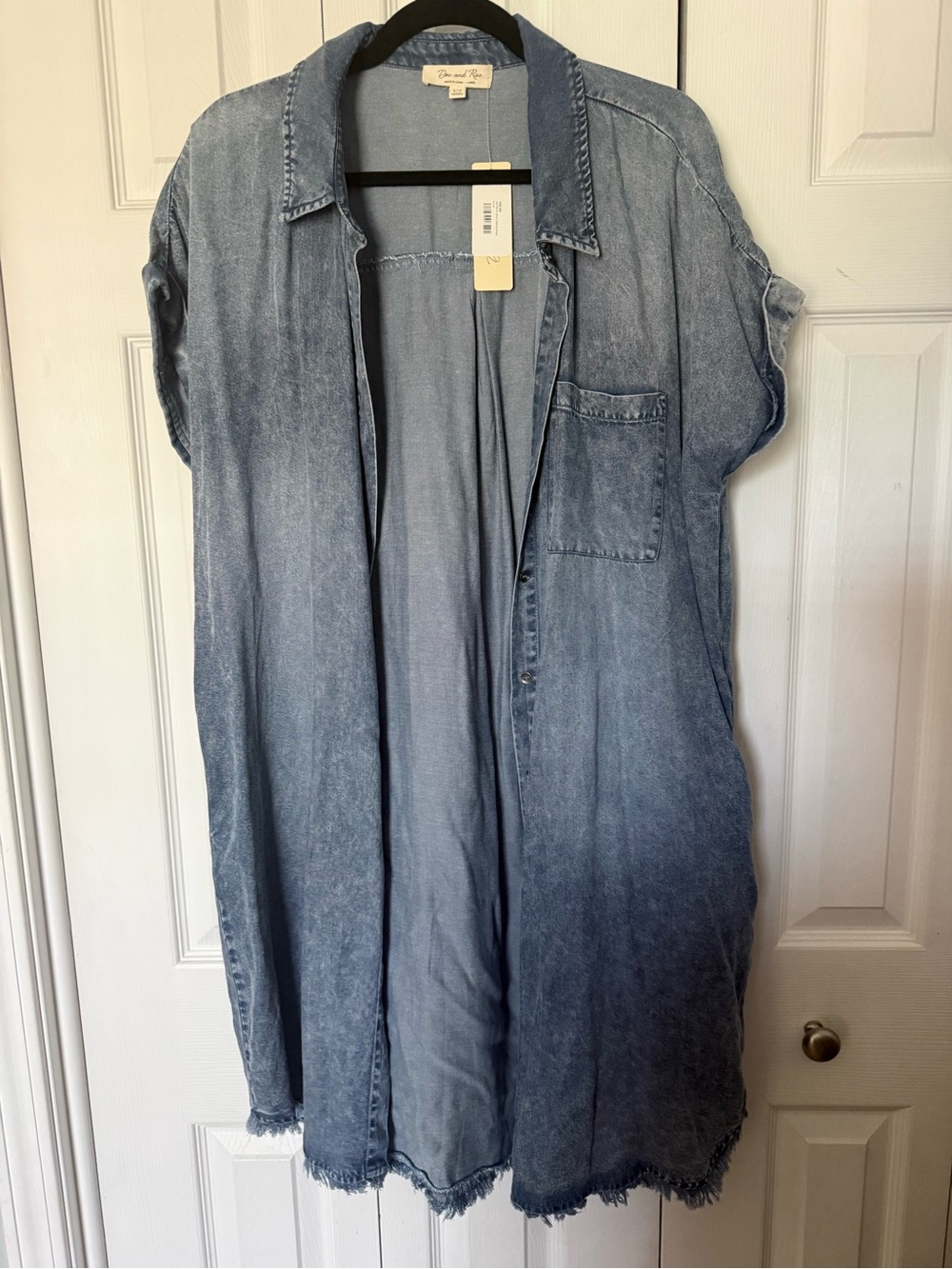NWT Denim Light Indigo Button-Front Shirt Dress
